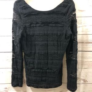 Black Lace H&M LOGG Long Sleeved Top